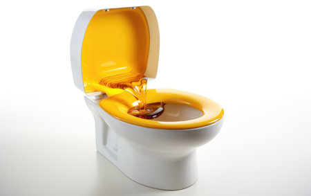A Showcase of Pure Hygiene with a Natural Toilet Bowl Cleaner in Isolation Isolated on White Backgroundの素材