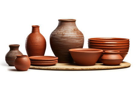 An Image Capturing the Intricacies of a Pottery Starter Kit Against a Clean Background Isolated on White Backgroundの素材