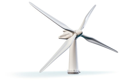 Capturing the Essence of a Residential Wind Turbine with Power Converter in Exquisite Detail Isolated on White Backgroundの素材