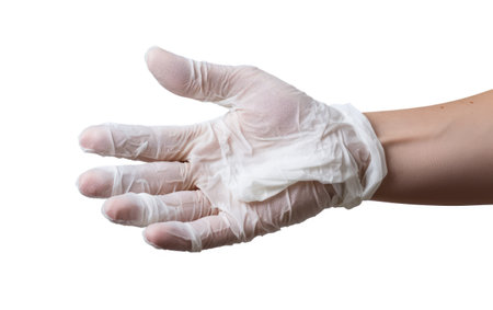 A Detailed Glimpse into the Artistic Brilliance of Repairing Hand Mask Isolated on White Backgroundの素材