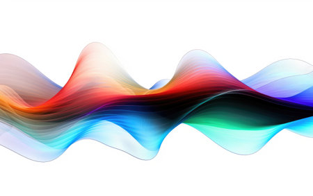 Capturing the Voice-Activated Digital Art Projection Isolated on White Backgroundの素材