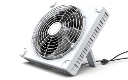 The Elegance of a Power Packed Ventilation Fan Isolated on White Backgroundの素材