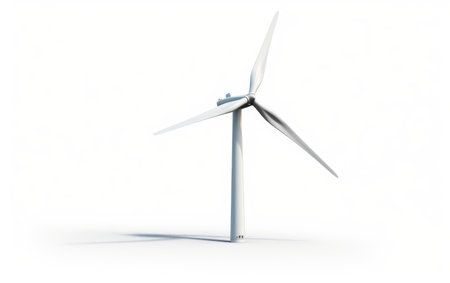 An Insight into the Isolated Wind Turbine Generator Isolated on White Backgroundの素材