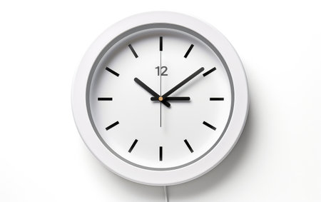 Exploring the Features of Wireless Charging Wall Clock Isolated on White Backgroundの素材