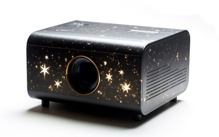 Isolated Image of Starry Night Sky Projector on White Isolated on White Backgroundの素材