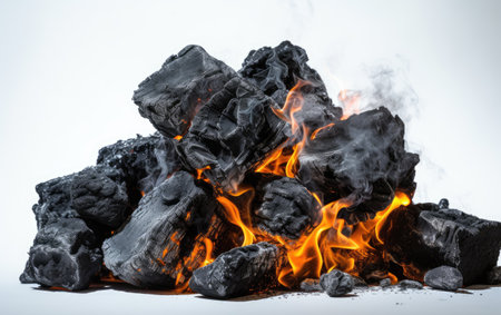Dance of Red Sparks Amidst Scattered Coal Fragmentsの素材