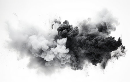 Explosive Black and White Powder Unleashes Artistic Chaos in High Definitionの素材