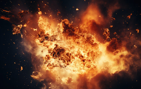 A Stellar Collision Ignites a Dazzling Fire Explosion, Unveiling Celestial Beautyの素材