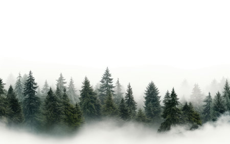 The Silence of Nature's Symphony in Pine Fogの素材