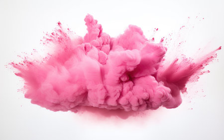 The Dynamic Unleashing of Vibrant Pink Powder Creates a Captivating Displayの素材