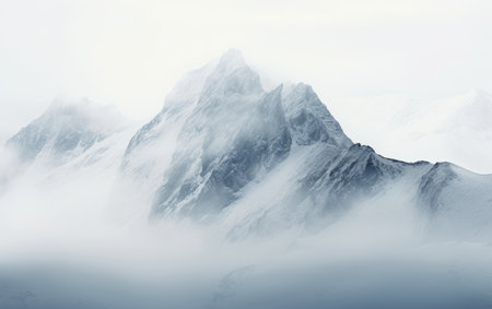 Capturing the Pristine Beauty of Freezing Fog on Snowy Heightsの素材