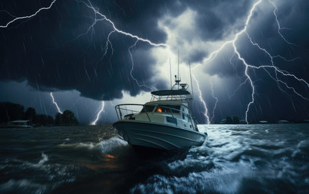 A Naval Armament Braving the Power of a Thunderstormの素材