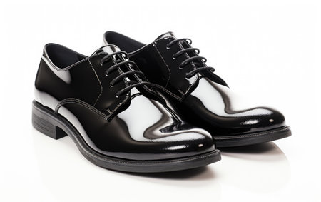 Shiny Patent Footwear Isolated on White Backgroundの素材