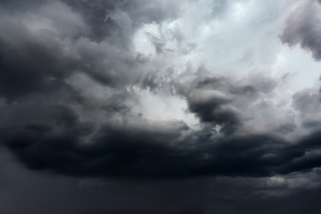 Picturesque evening sky with storm dark cloudsの写真素材