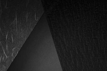 Black background of Japanese paperの写真素材