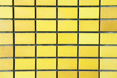 Yellow brick wall texture or background. Yellow brick wall pattern or background.の写真素材