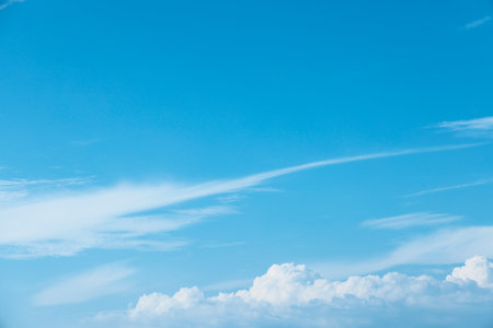 blue sky background with tiny clouds, nature cloud blue sky background.の写真素材