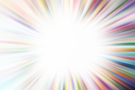 colorful background with radial, radiating, converging lines.の写真素材