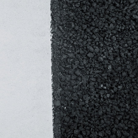 Asphalt texture with white line on white background. Top view.の写真素材