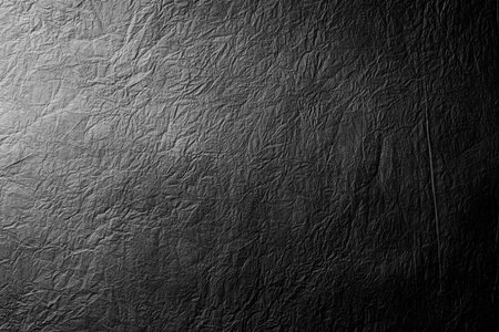 Black crumpled paper texture. Abstract background and texture for design.の写真素材
