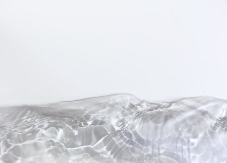 close up of water on white background with copy space for your textの写真素材