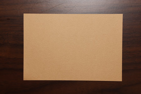 Blank paper on wood texture for add text or design work.の写真素材