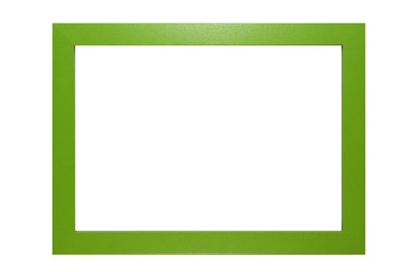 Green picture frame isolated on white background.の写真素材