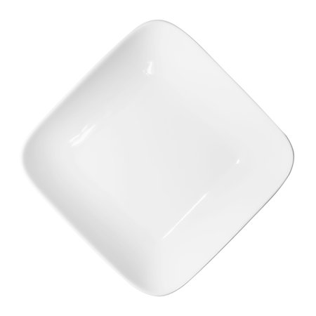 Empty white plate isolated on white background.の写真素材