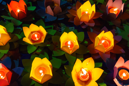 Many lotus lanternsの写真素材