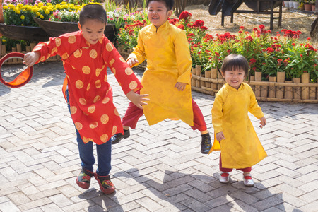 The kids dancing happy laughingのeditorial素材