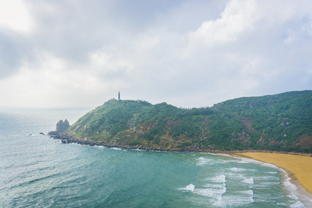 Section of the great beach highway to DaiLanh lighthouseの写真素材