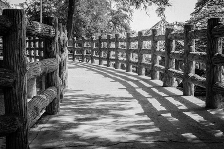 Empty walkway BWの写真素材