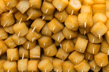 The yellow fish ball foodの写真素材