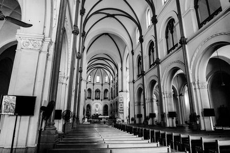 Inside of the church. Black and whiteのeditorial素材