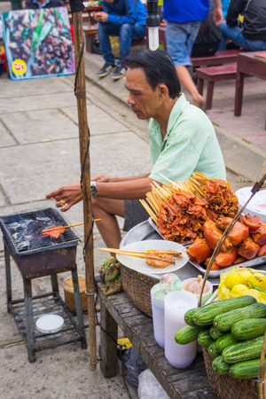 The man in street food marketのeditorial素材