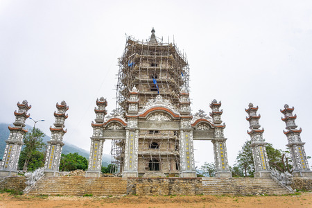 The tower of pagoda buiding unfinishのeditorial素材