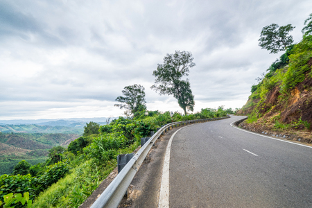 Curve in the mountainsの写真素材