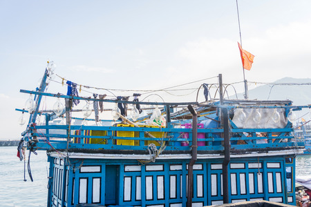 Architecture of wooden fish boatのeditorial素材