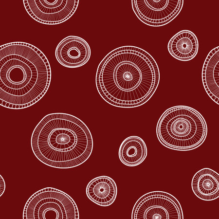abstract doodle circles design - seamless vector repeat pattern, use it for wrappings, fabric, packaging and other print and design projectsのイラスト素材