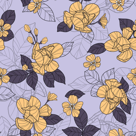 flower design - seamless vector repeat pattern, use it for wrappings, fabric, packaging and other...