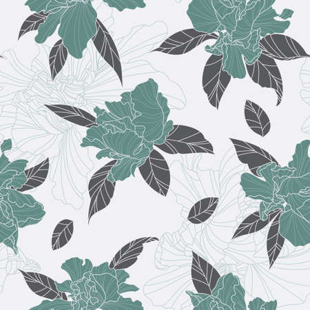 flower design - seamless vector repeat pattern, use it for wrappings, fabric, packaging and other print and design projectsのイラスト素材