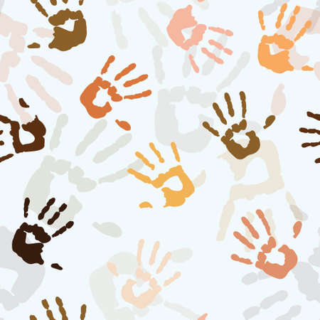 handprint design - seamless vector repeat pattern. Surface Pattern for wrappings, fabric, packaging and other print and design projectsのイラスト素材