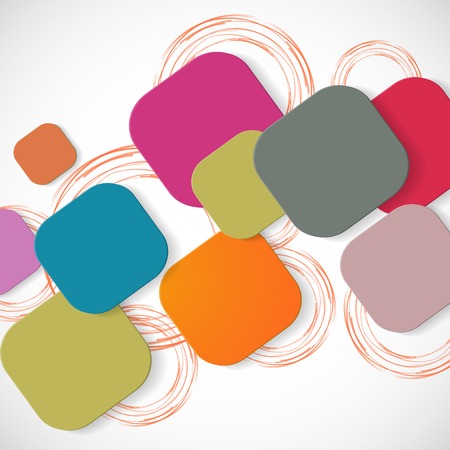 Vector color square connection eps10のイラスト素材