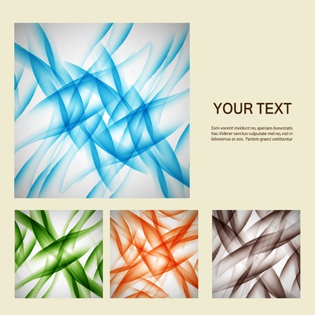 Set of abstract line backgroundのイラスト素材