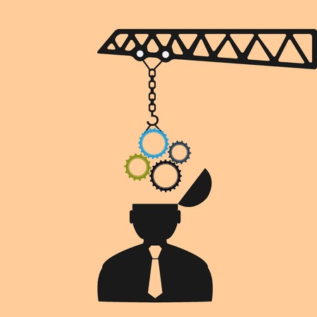 Icon man and gears のイラスト素材