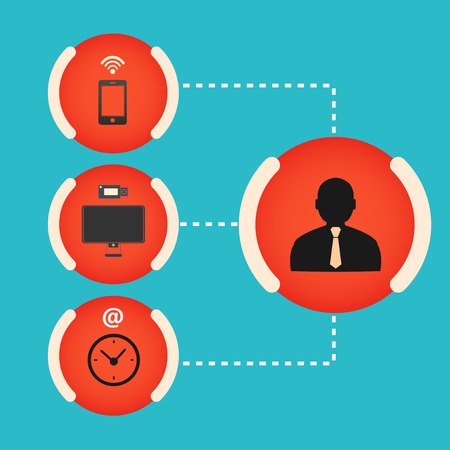 Set Manager computer, smartphone, watchのイラスト素材