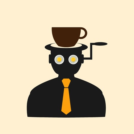 Icon man thinking about breakfast.のイラスト素材