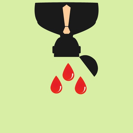 Icon man and leaky blood.のイラスト素材