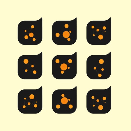 Vector set DNA and network icon.