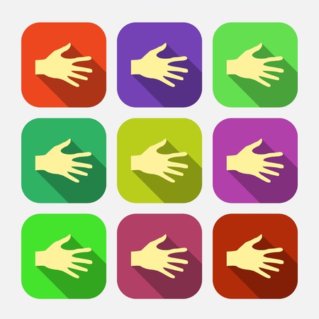 Set of vector flat icon hands のイラスト素材